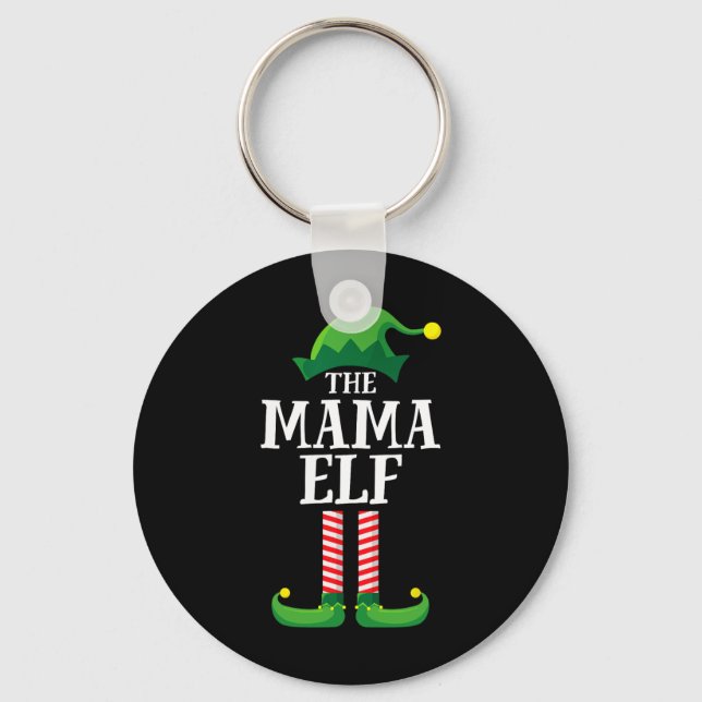 Chaveiro Mãe da Festa de Natal do Grupo Familiar da Mãe Elf (Frente)