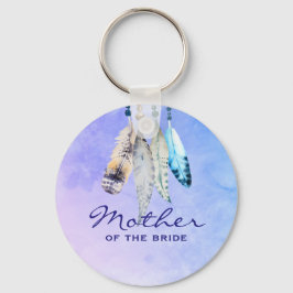 Chaveiro Mãe das Noivas de Watercolor Feathers
