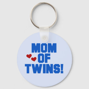 Chaveiro Mãe de Camisetas de texto e presentes de Twins Azu