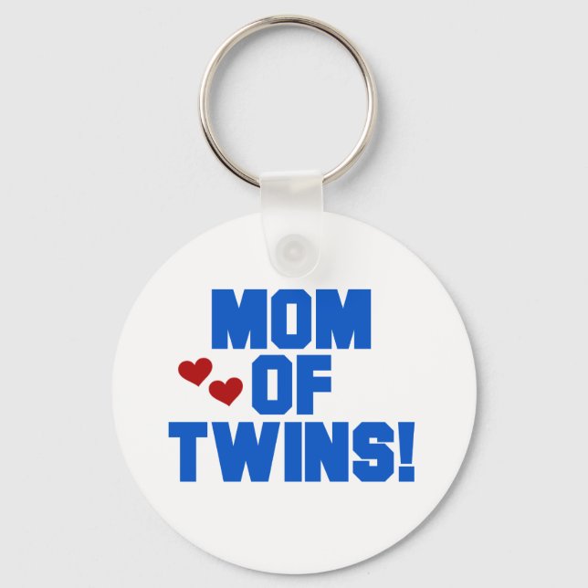 Chaveiro Mãe de Camisetas de texto e presentes de Twins Azu (Frente)