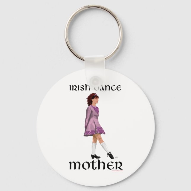 Chaveiro Mãe de Dança Step Irlandesa - Bege Roxo (Frente)