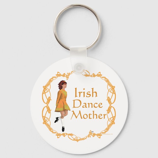 Chaveiro Mãe de Dança Step Irlandesa - Dourado (Frente)