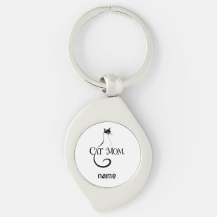 Chaveiro Mãe de Gato, Tipografia Minimalista de Gato Preto
