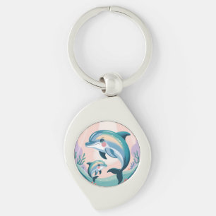 Chaveiro Mãe de Golfinho e Bebê
