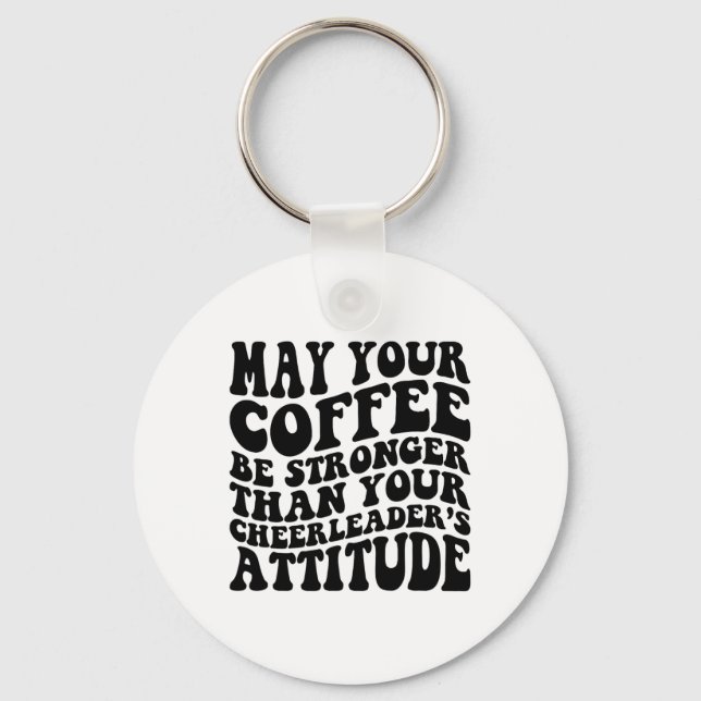 Chaveiro Mãe de Torcida Divertida Frase de Café Torcida Dia (Frente)