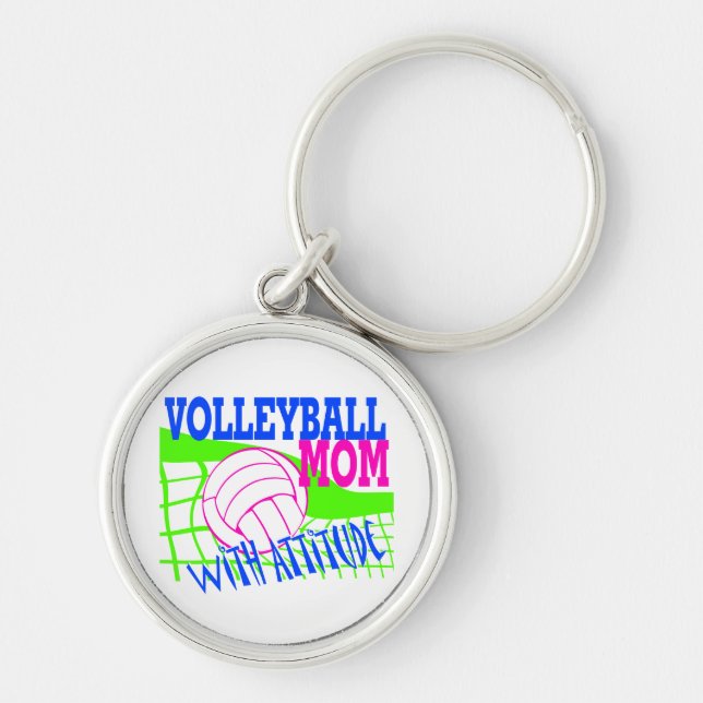 Chaveiro Mãe De Voleibol Com Atitude (Frente)