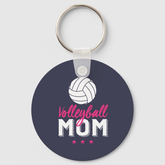 Chaveiro Mãe de Voleibol Orgulhosa Mãe do Jogador Esportivo (Frente)