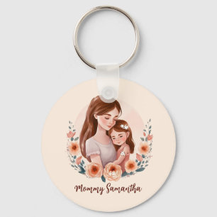 Chaveiro Mãe e Filha Adoráveis - Quadro Floral