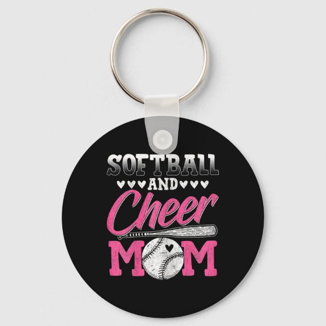 Chaveiro Mãe engraçada de cheerleading Softll e Mãe de chee (Frente)