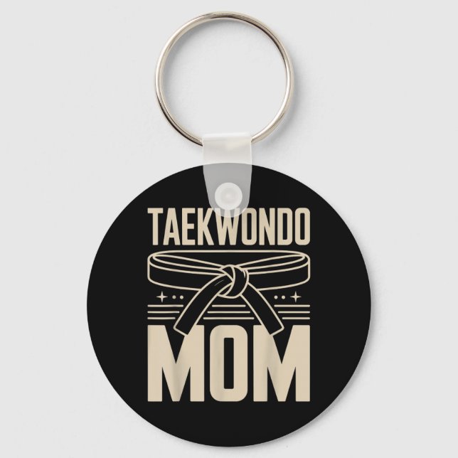 Chaveiro Mãe engraçada de Taekwondo (Frente)