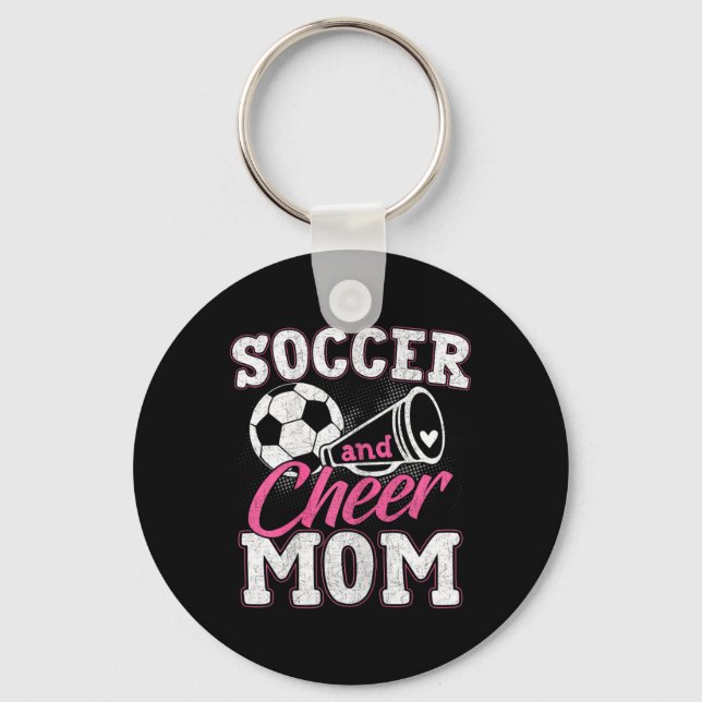 Chaveiro Mãe engraçada de torcida de futebol e mãe de torci (Frente)