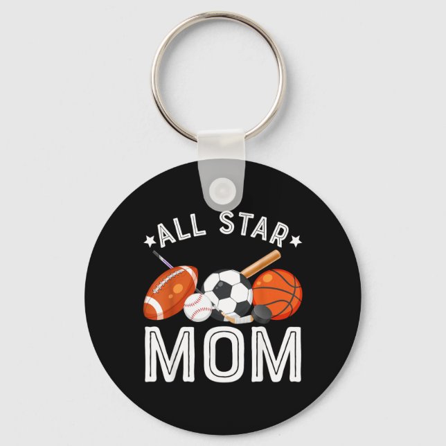 Chaveiro Mãe Estrela Do Menino De Aniversário Basquete Fute (Frente)