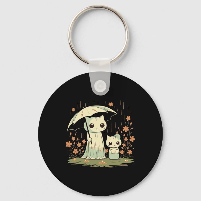 Chaveiro Mãe Gata Fantástica Gótica Com Um Guarda-Chuva Sob (Frente)