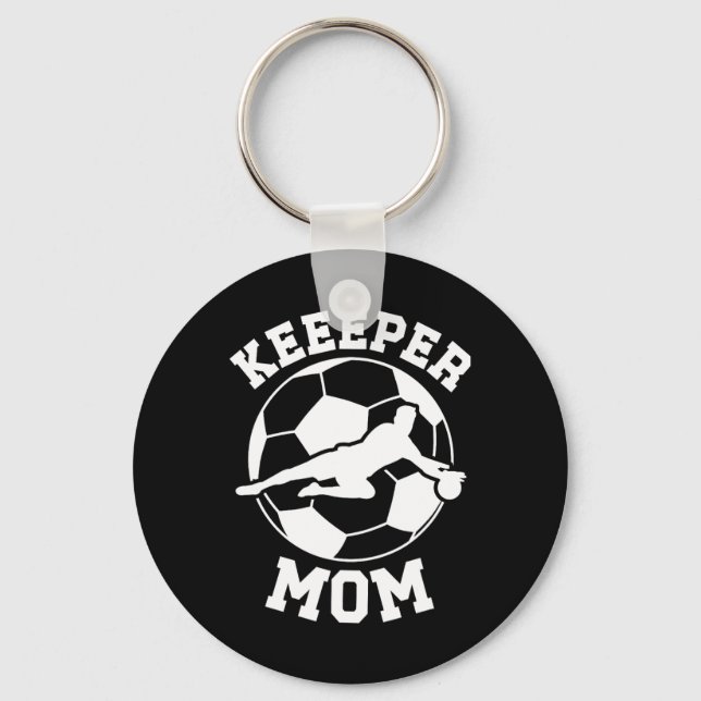 Chaveiro Mãe Guardiã de Futebol de uma Mãe de Goleiro de Fu (Frente)
