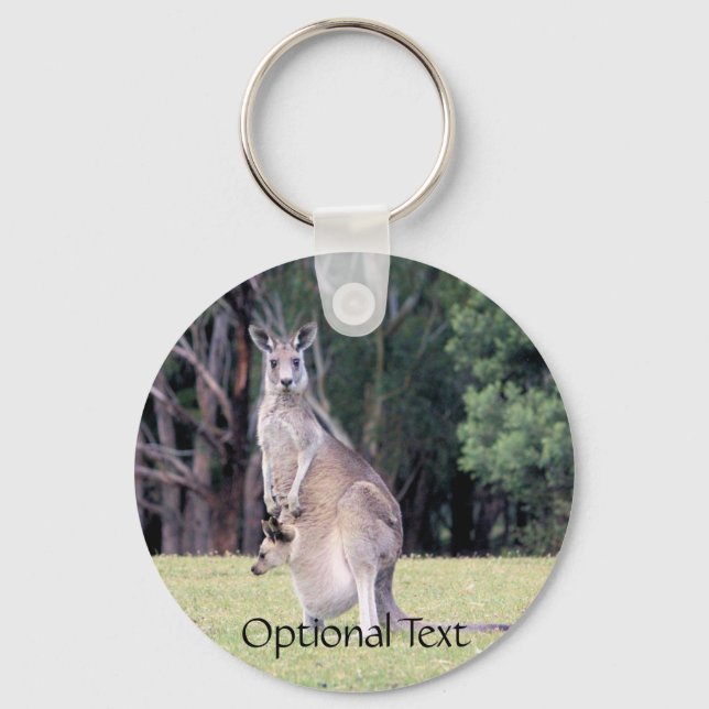 Chaveiro Mãe Kangaroo com Bebê Joey em sua bolsa (Frente)