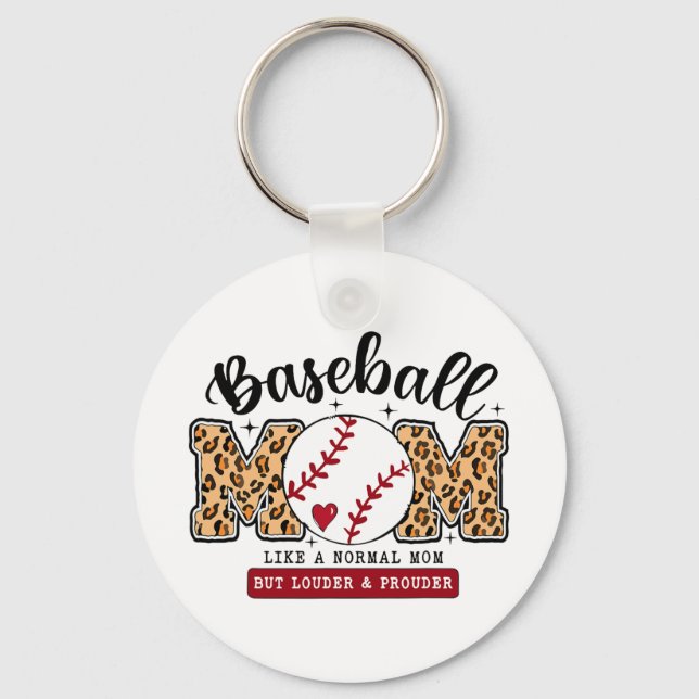 Chaveiro Mãe Leopard Loud &amp; Orgulhosa Mães de Beisebol (Frente)