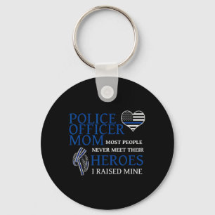 Chaveiro Mãe Oficial de Polícia - Família Thin Blue Line