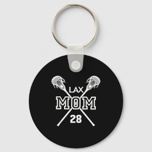 Chaveiro Mãe orgulhosa ama lacrosse #28 jogador de lax núme