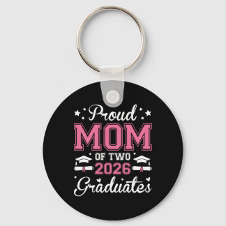 Chaveiro Mãe Orgulhosa de Dois Graduandos de 2026 Graduado 