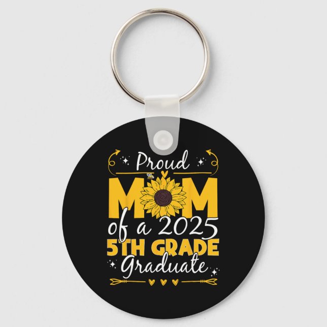 Chaveiro Mãe Orgulhosa De Um Formando De Girassol Da Classe (Frente)