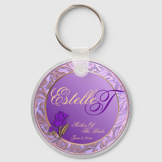 Chaveiro Mãe Personalizada de Sombras de Lavanda (Frente)