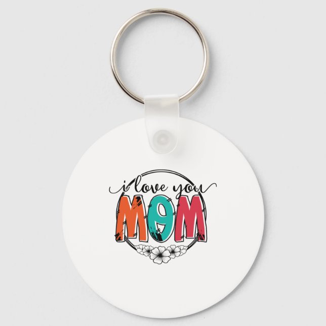 Chaveiro Mãe Presente Eu Te Amo Mãe (Frente)