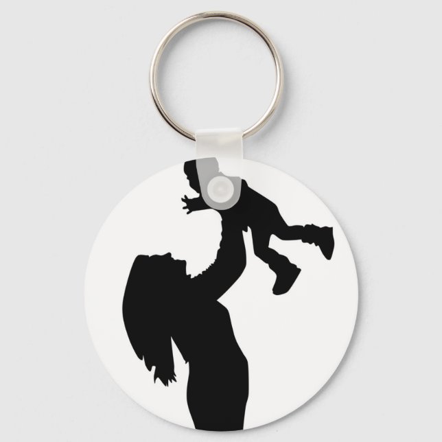 Chaveiro Mãe segurando Dia de as mães Son Silhouette (Frente)