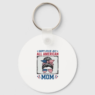 Chaveiro Mãe totalmente americana, design de camiseta vinta