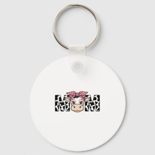 Chaveiro Mãe Vaca Fofa com Laço Design Gráfico_1