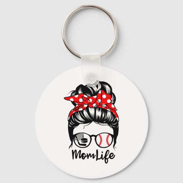 Chaveiro Mãe Vida Mensageira Cabelo de Arma Engraçado Baseb (Frente)