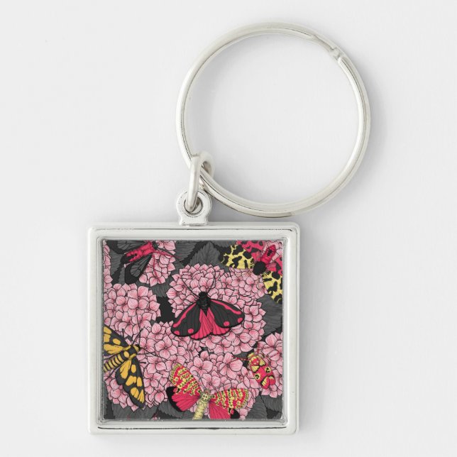 Chaveiro Mães na hidrangea rosa (Frente)