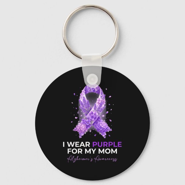 Chaveiro Mães usam roxo pela mãe com alzheimer (Frente)