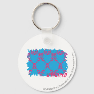 Chaveiro Magenta-Aqua 4 do damasco