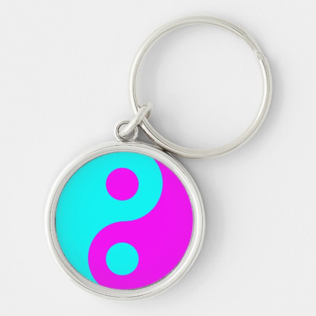 Chaveiro Magenta e Aqua Yin Yang (Frente)