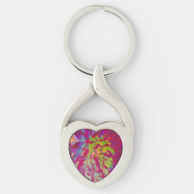 Chaveiro Magenta Psicodélica e Flor Amarelo Dahlia (Frente)