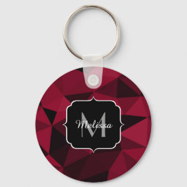 Chaveiro Magenta rosa vermelho padrão de geometria preto Mo