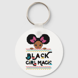 Chaveiro Magia da Menina Negra Africana Americana Melanina