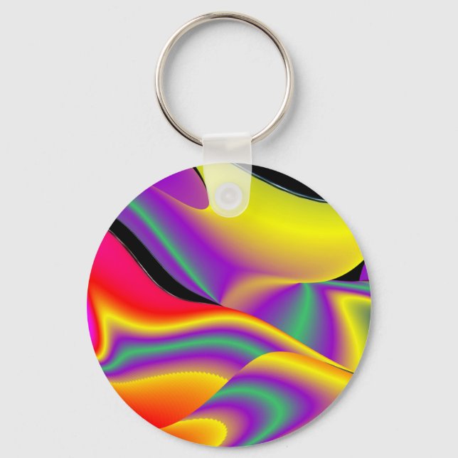 Chaveiro Magia das cores, Abstrato 3D Rainbowart (Frente)