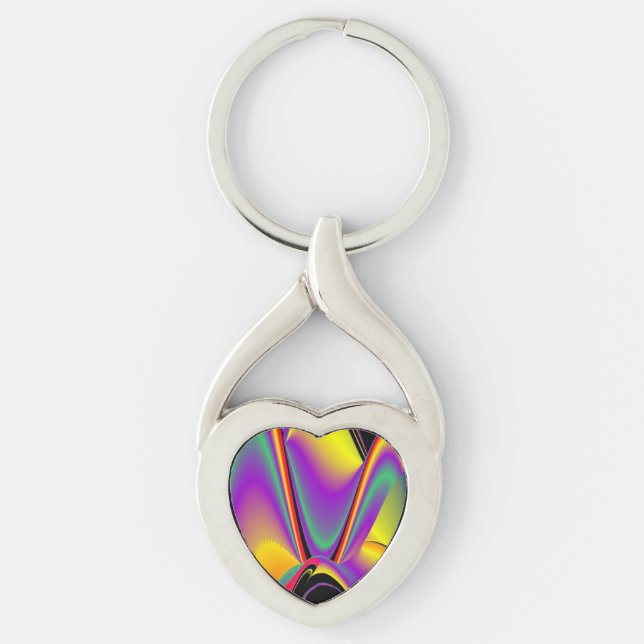 Chaveiro Magia das cores, Abstrato 3D Rainbowart (Frente)