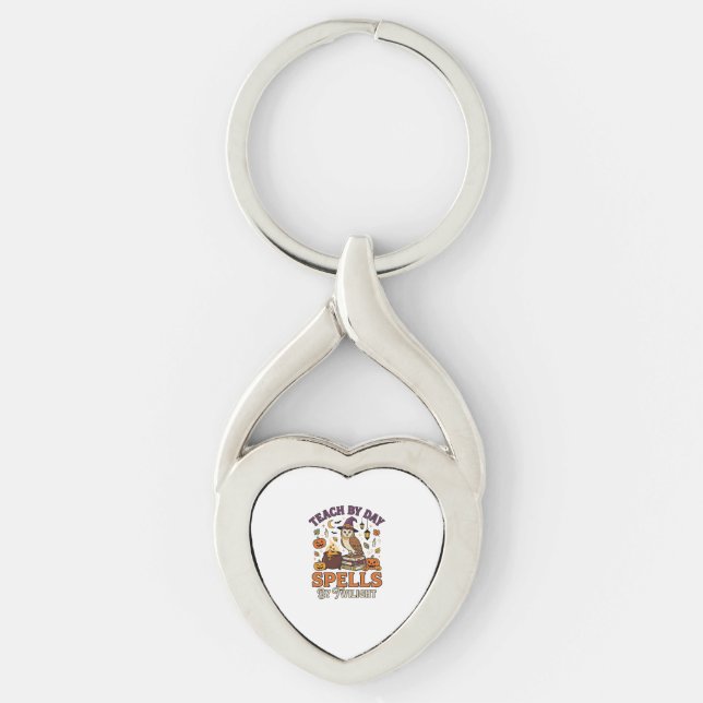 Chaveiro Magia do Luar na Sala de Aula de Halloween (Frente)