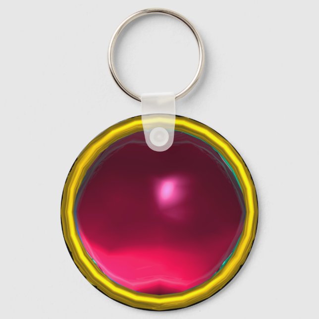 CHAVEIRO MAGIC PINK FUCHSIA RUBY GEMSTONE (Frente)