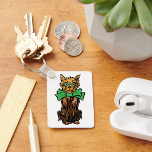 Chaveiro Mágico Vintage do Cão Toto de Oz com Laço Verde