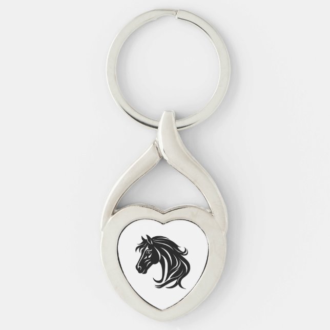 Chaveiro Magnificent Black Horse Head   (Frente)