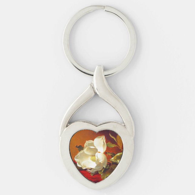 Chaveiro Magnolia em Red Velvet Martin Johnson Heade (Frente)