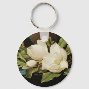 Chaveiro Magnolias gigantes em um pano veludo azul por MJ H