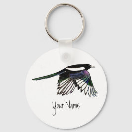 Chaveiro Magpie, Pássaro para personalizar com seu nome
