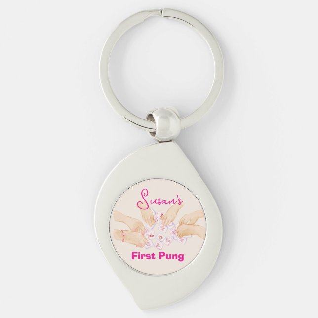 Chaveiro Mahjong Primeiro Pung Personalizável  (Frente)