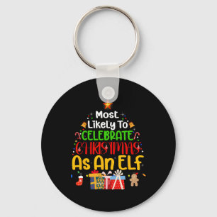 Chaveiro Mais propenso a celebrar o Natal como elfo
