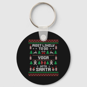 Chaveiro Mais Propenso a Fazer Yoga Com o Papai Noel Xmas S