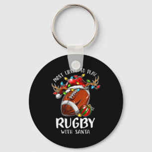 Chaveiro Mais Propenso a Jogar Rugby com o Natal de Santa